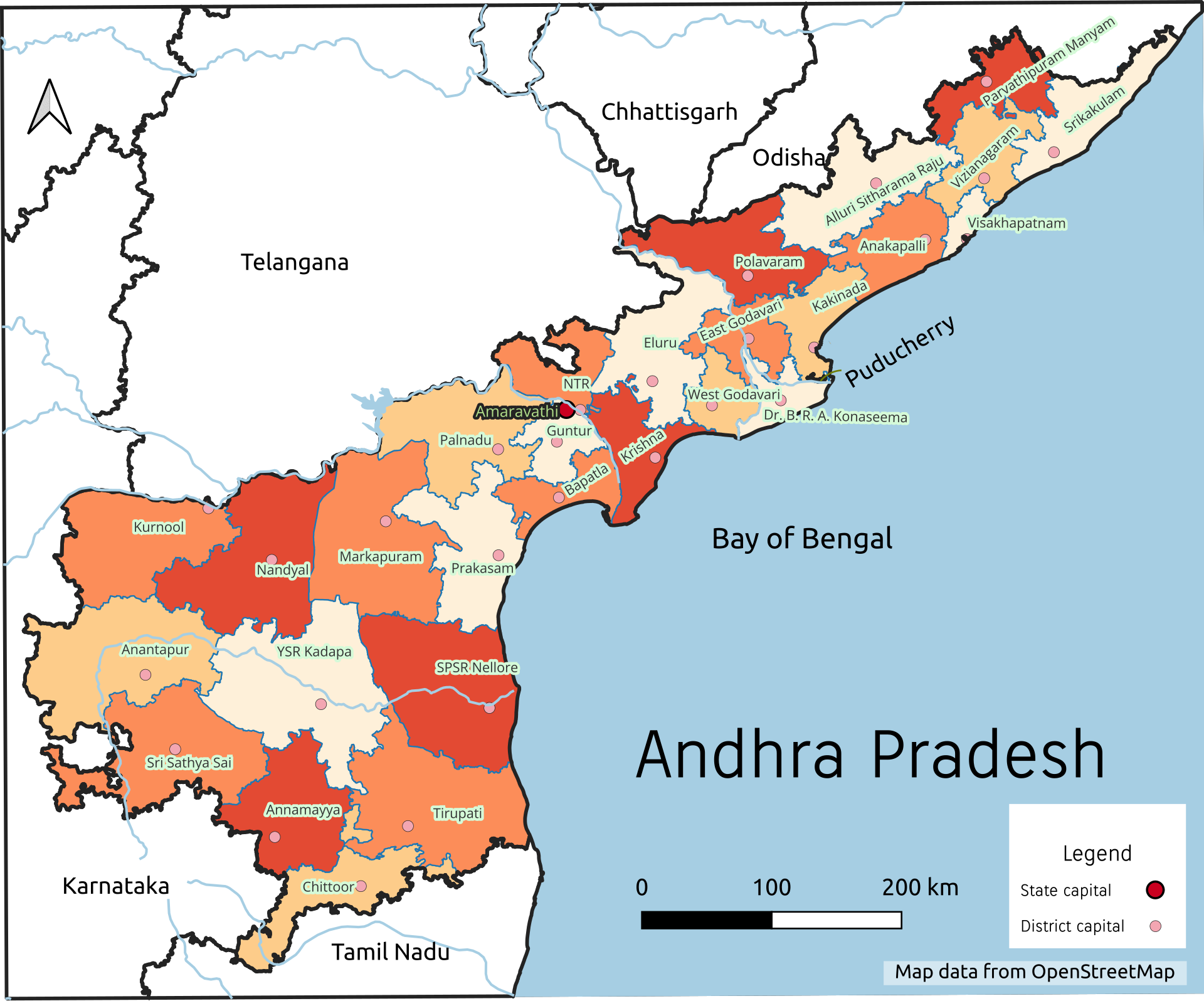 Andhra Pradesh district map